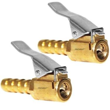 Imagem de Kit 2 Bicos Inflador Com Presilha 1/4 Para Calibrar Encher Pneus - NoB