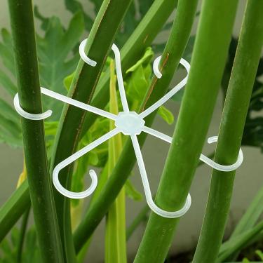 Imagem de 8 peças/conjunto de suportes de estacas para plantas de casa trepadeiras, suportes de treliça de plástico para plantas treliças reutilizáveis acessórios de gancho para interior e exterior