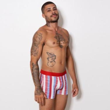 Imagem de Cueca Boxer Romantic Estampada Cor:Elástico Vermelho/ EstampVarTamanho