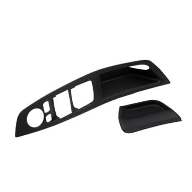 Imagem de Compatível com BMW Série 5 F10 F18 2011 2012 2013 2014 2015 2016 2017 Interior do carro Textura de fibra de carbono Maçaneta de tração da porta Guarnição da tampa protetora(Black Driver LHD)