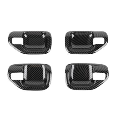 Imagem de Porta do carro maçaneta interna tigela decoração capa adesivos compatível com jeep compass 2010 2011 2012 2013 2014 2015 2016 acessórios interiores(Carbon Fiber Grain)