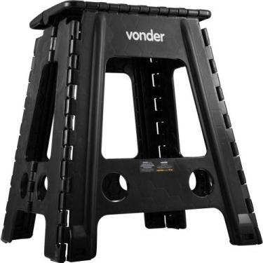 Imagem de Banqueta de Plástico Dobrável 450mm Vonder Cor Preto