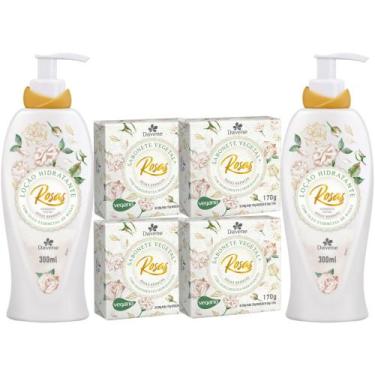 Imagem de 2UN Loção Hidratante Corporal +4UN Sabonete Rosas Brancas - Davene