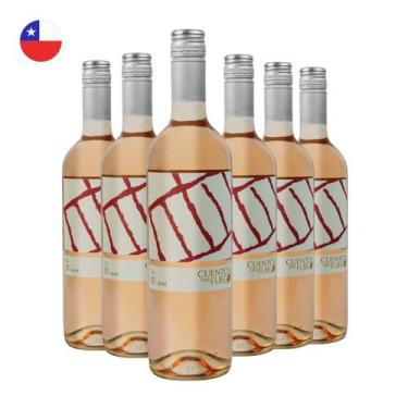 Imagem de Kit com 6 Vinhos Chilenos Rosé Carmenere 750ml Cuentos del Fuego