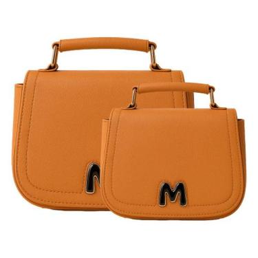 Imagem de Bolsa Feminina 2 em 1 Preta Compacta com Alça Regulável e Design Premi