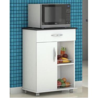 Imagem de Balcão Fruteira 1 Porta 1 Gaveta c/ Rodinhas Cozinha - ClickForte
