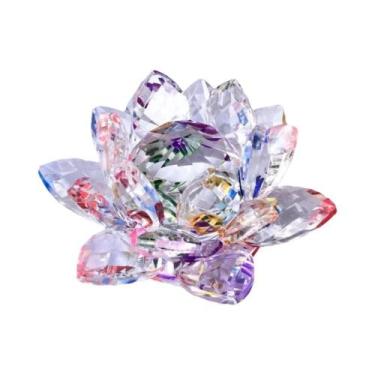 Imagem de Prensa-papéis De Cristal De Quartzo Flor De Lótus Feng Shui Para Decor