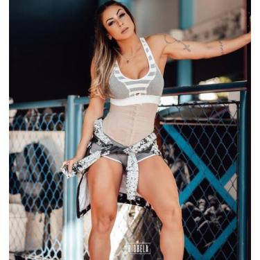 Imagem de Cinta Abdominal Modeladora Redutora 12 Barbatanas 4 Ajustes Alta Compr