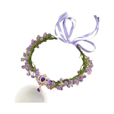 Imagem de Coroa De Flores Romântica Para Casamento, Guirlanda De Videira, Tiara 