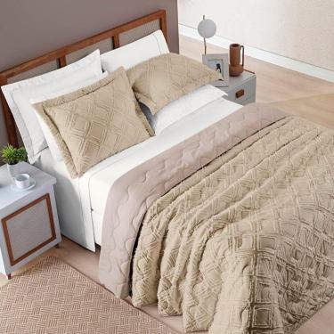 Imagem de Cobre Leito King Aveline Micropercal 300 Fios 3 Peças - Caqui