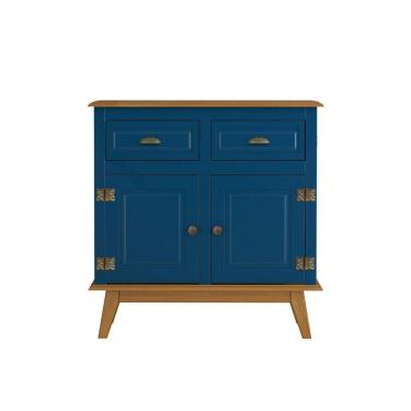 Imagem de Balcão Buffet Aparador 2 Portas 2 Gavetas New Veneza Azul Petróleo