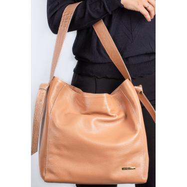 Imagem de Bolsa sacola de ombro em couro croco Mara