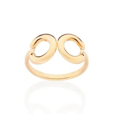 Imagem de Anel de ouro 18k feminino rommanel ajustável de ferraduras 513469
