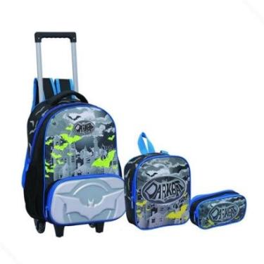 Imagem de Kit Mochila Escolar Menino Infantil Estojo Lancheira Térmica-Feminino