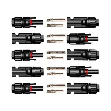 Imagem de Conectores De Painel Solar À Prova d'Água 5 Pares Com Chave Para Conec