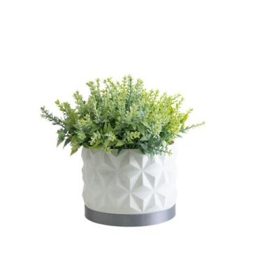 Imagem de Cachepot Rochedo M - Realce, Branco, Prata