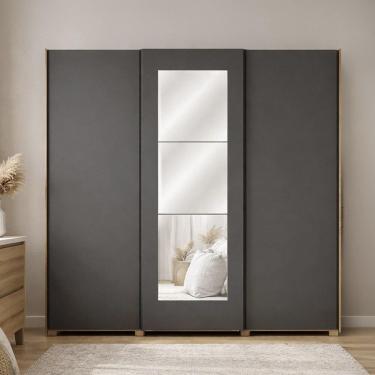 Imagem de Guarda-Roupa Casal Kappesberg CB01T582, 3 Portas de correr com Espelho - 260 cm