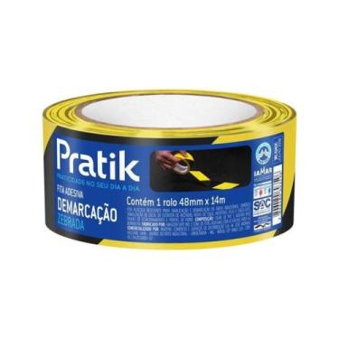 Imagem de Fita Demarcação De Solo Pratik 48mmx14m Amarelo e Preto