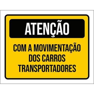 Imagem de Kit 10 Placas Atenção Movimentação Carros Transpotadores - Sinalizo