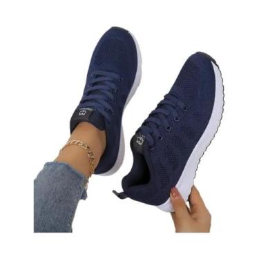 Imagem de Tênis Casuais Respiráveis Em Malha Para Mulheres, Sapatos De Plataform