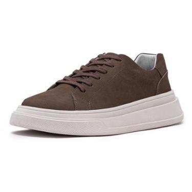 Imagem de Tênis Casual Até 46 Avalon Max Couro Marrom-Masculino