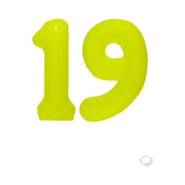 Imagem de Balões Digitais Fluorescentes Amarelo Neon Para Decorações De Aniversá