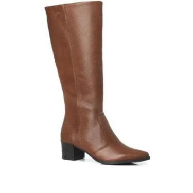 Imagem de Bota Feminino Pegada Couro Zíper Salto Grosso 280561-05-Feminino