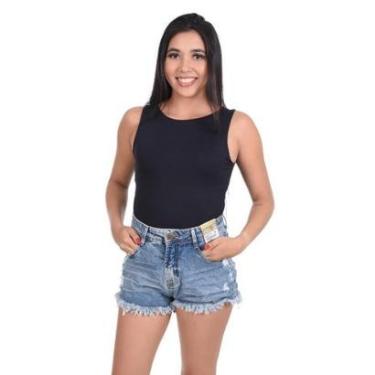 Imagem de Short Feminino Jeans Premium Desfiado Com Bigode Skyclean-Feminino