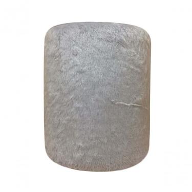 Imagem de Puff Redondo Não é Segredo Astracan Pelúcia Cinza Pé Fixo 40x45 Nspr05ta-f