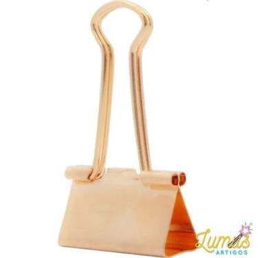 Imagem de Kit 5 Prendedores de Papel Blinder Metal CIS Dourado  Rose Modelo:Kit 