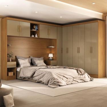 Imagem de Guarda-Roupa Casal Modulado Soberano 11 Portas 5 Gavetas 100% Mdf Cinamomo/Cappuccino - Panorama Móveis