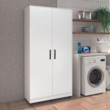 Imagem de Armário Multiuso Clean 2 Portas Estilo Moderno Branco Minimalista - Lo