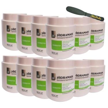 Imagem de 12UN Creme Para Massagem SlimDetox 1KG Hidramais+ Espàtula
