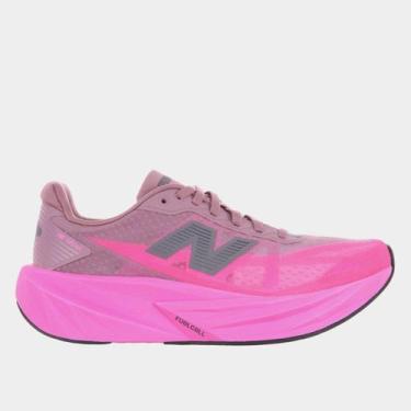 Imagem de Tênis New Balance Fuelcell Rebel V5 Feminino, Rosa escuro, Prata, 35