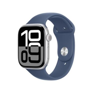 Imagem de Apple Watch Series 10 GPS + Cellular, Caixa Prateada de Alumínio de 46