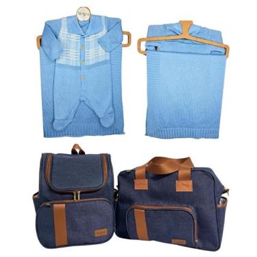 Imagem de kit elena azul mais saida de maternidade - Bolsas Boni