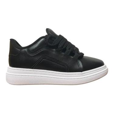 Imagem de Tênis Casual Chunky Plataforma Feminino Moleca 5816.105 Preto, Preto, 