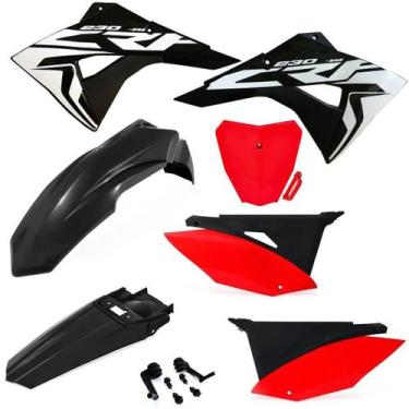Imagem de Kit Plástico Carenagem Biker Next Crf 230 Com Number Plate e Adesivos,