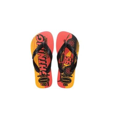 Imagem de Chinelo Infantil Carros McQueen Havaianas 021108, Preto, 28