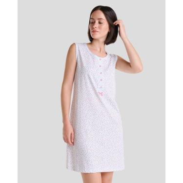 Imagem de Camisola Feminina Floral Macia Azul Celeste Lohe, Azul celeste, G