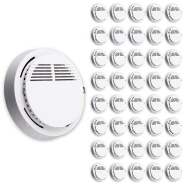 Imagem de Detector de Fumaca Kit 40 Uni 85db Incendio Fogo Alarme Sensor Fotoele