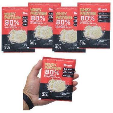 Imagem de Kit 5 Sache Whey Protein Growth Sorvete Creme Levar Academia - Growth 