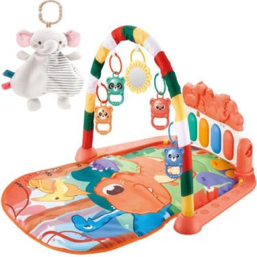Imagem de Tapete Infantil Atividade Dino + Naninha Anti Alérgica 30cm - Color Ba