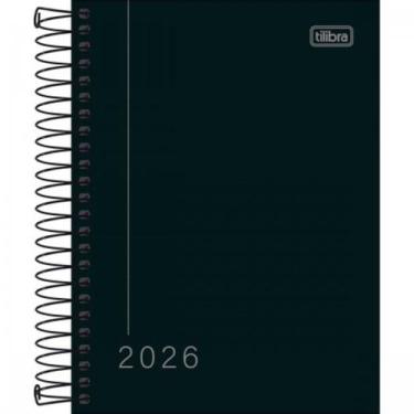 Imagem de Agenda 2026 Pepper Espiral Diária 11,7 x 16,4 cm M4 - Tilibra, Preta
