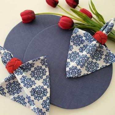 Imagem de Kit Mesa Posta 12 Bases MDF 35cm 12 Capas de Sousplat 12 Guardanapos d
