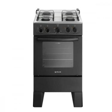 Imagem de Fogão 4 Bocas Preto com Mesa Inox Atlas Milão, Preto