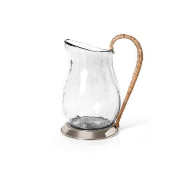 Imagem de Jarra Copa & Cia Vidro Artesanal com Alça em Rattan 1,7L Design Exclusivo para Servir