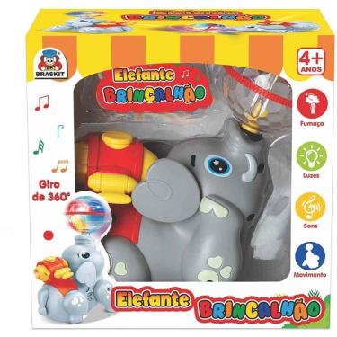 Imagem de Brinquedo Musical Elefante Brincalhão com Luzes e Som para Bebê Braskit