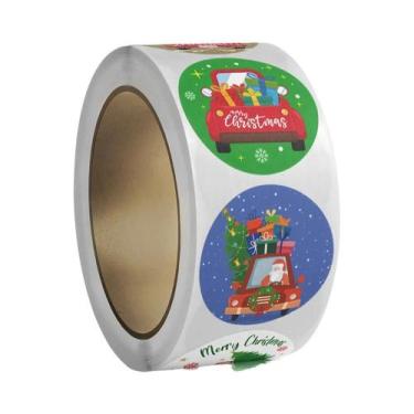 Imagem de Adesivos Redondos De Natal De 1 Polegada, 500 Unidades, Etiquetas De F