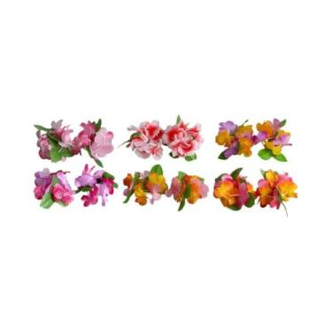 Imagem de Conjunto De Colar E Pulseira De Flores Coloridas Para Praia Havaiana 6